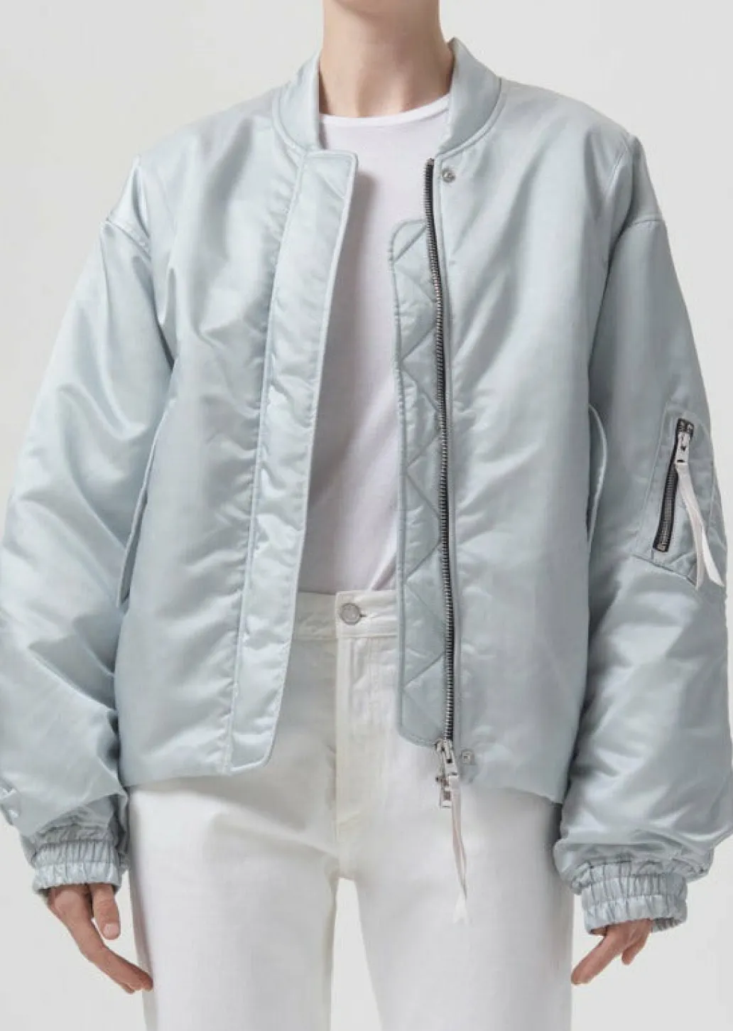 AGOLDE Shoreditch Ski Club X Nisa Bomber Jacket In Oyster Discount