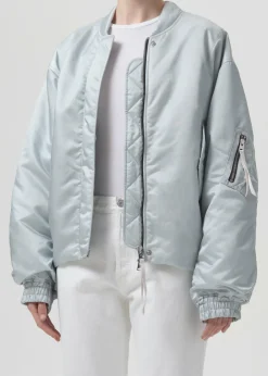 AGOLDE Shoreditch Ski Club X Nisa Bomber Jacket In Oyster Discount