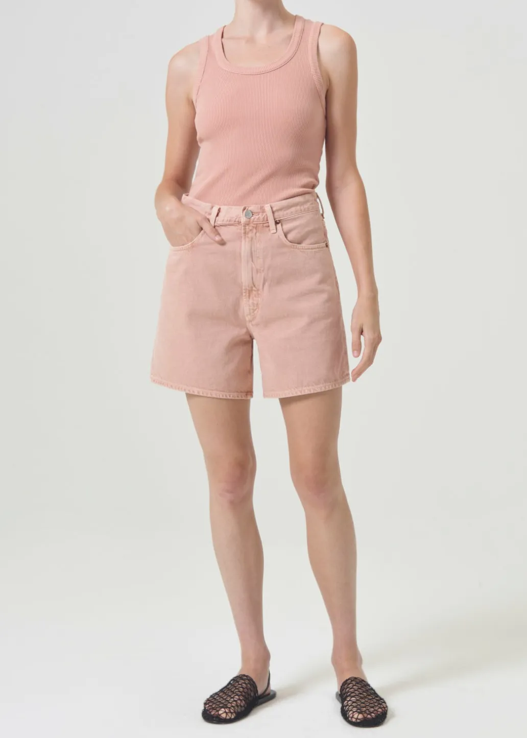AGOLDE Stella High Rise Short In Pink Salt Cheap